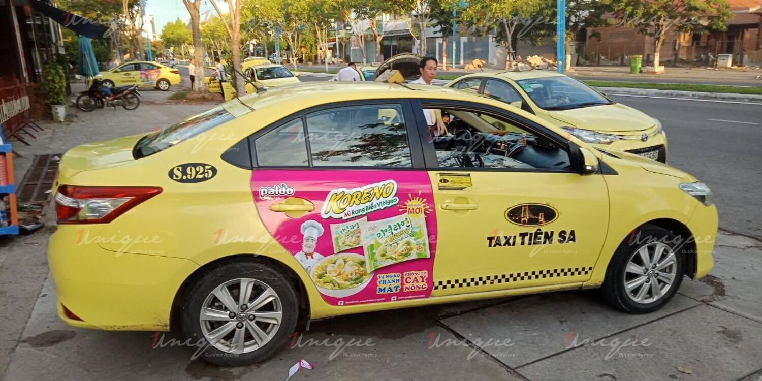 Quảng cáo trên xe taxi Tiên Sa, tại sao không thử?